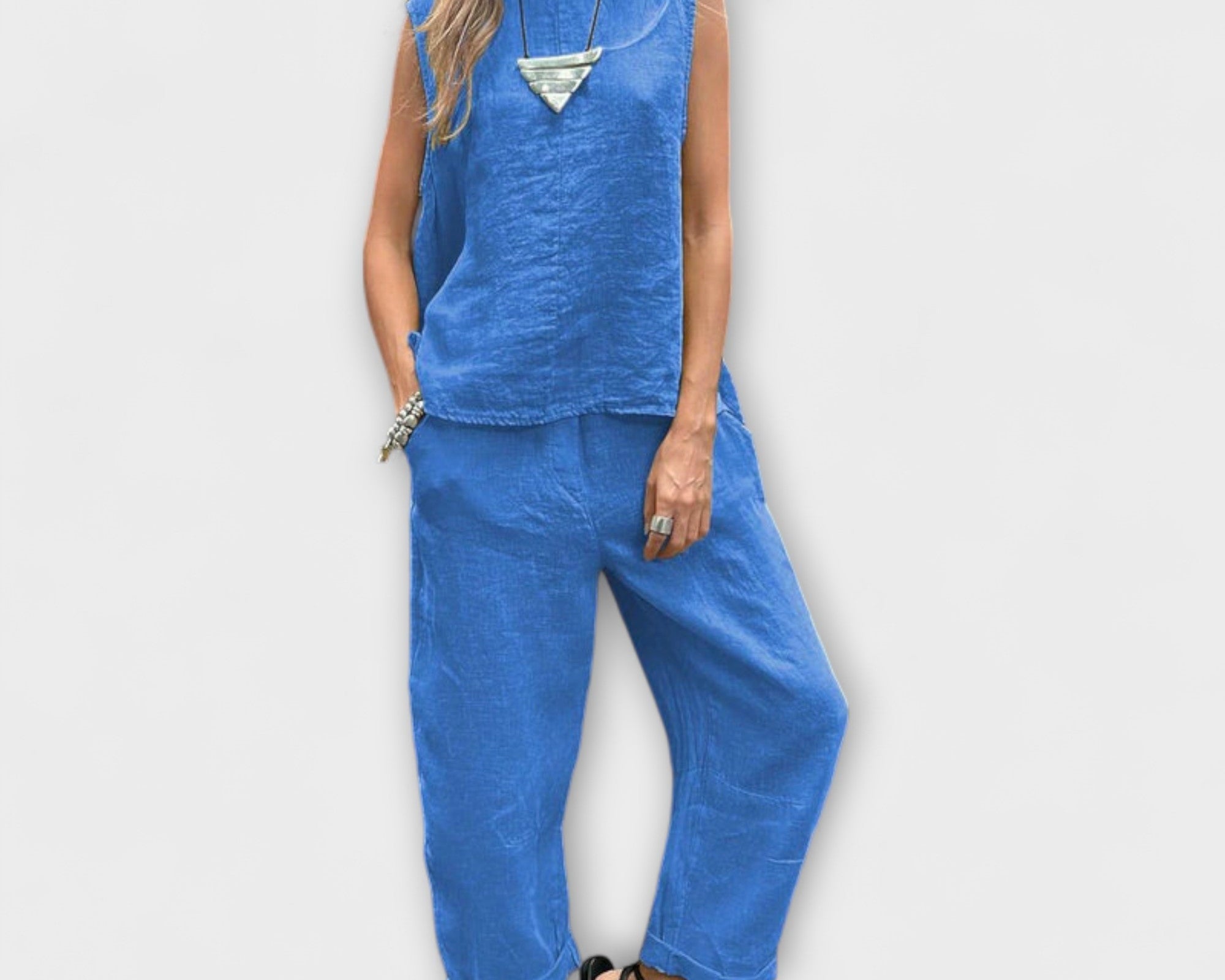 Jennifer - Uvolněný bavlněno-lněný outfit