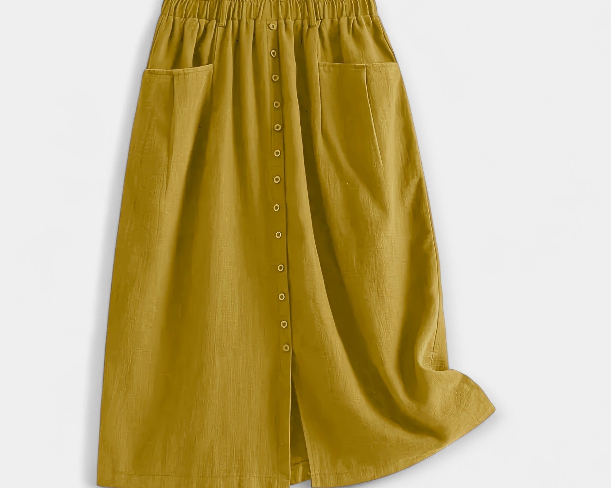 Magdaléna Elegantní Midi Vintage Sukně Předníkapsami