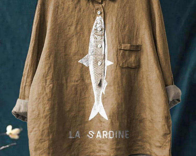 Ludmila - Linen shirt with print