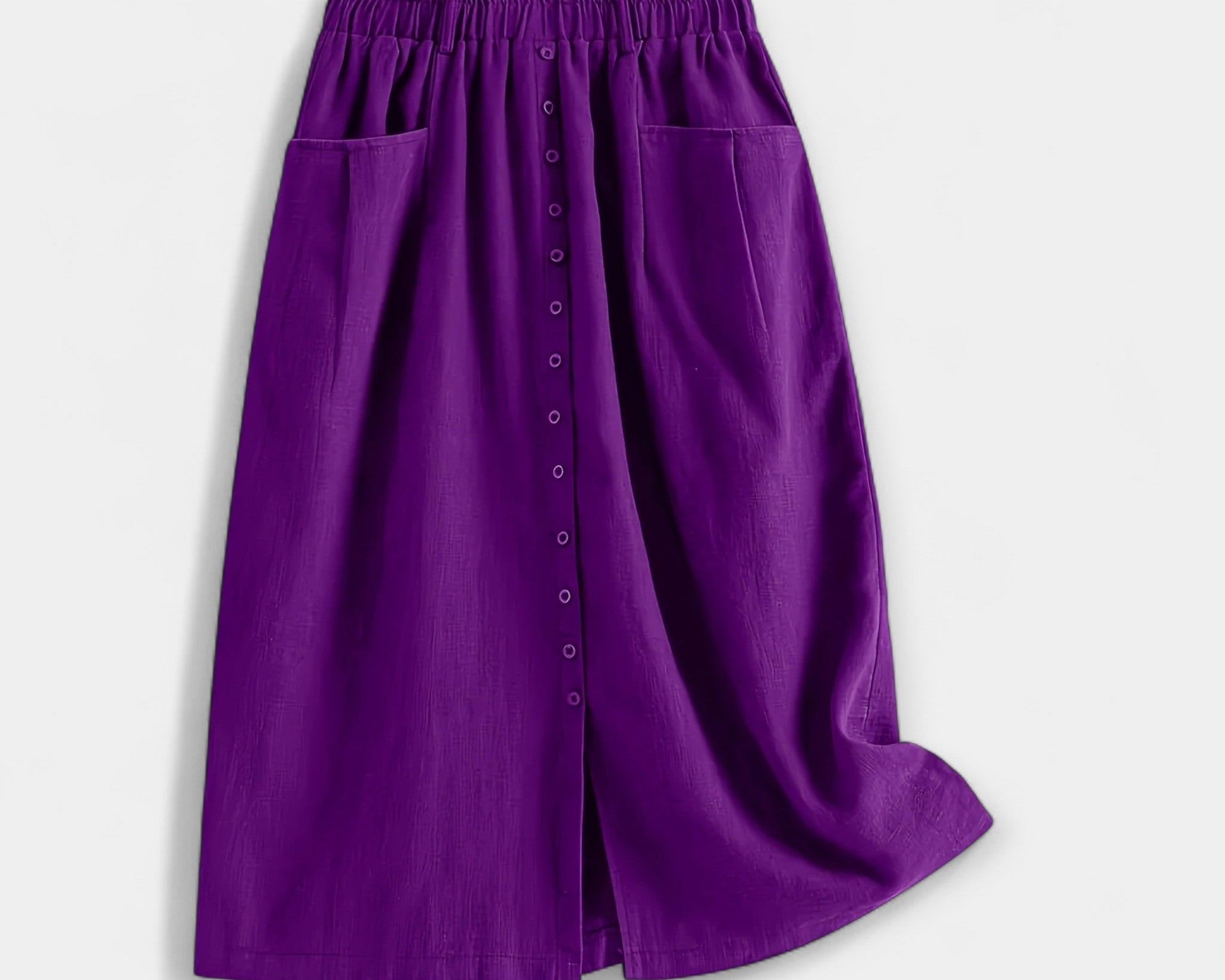 Magdaléna Elegantní Midi Vintage Sukně Předníkapsami