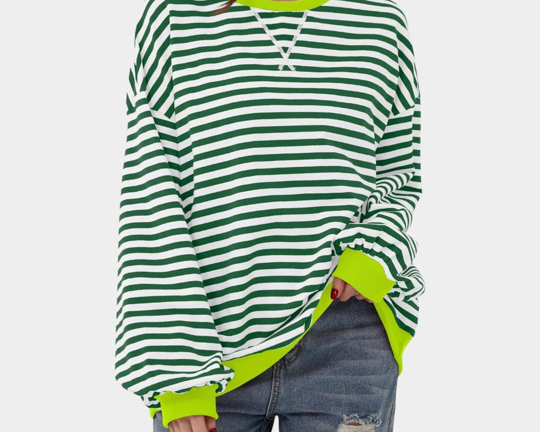 Tereza – striped sweatshirt with blue details