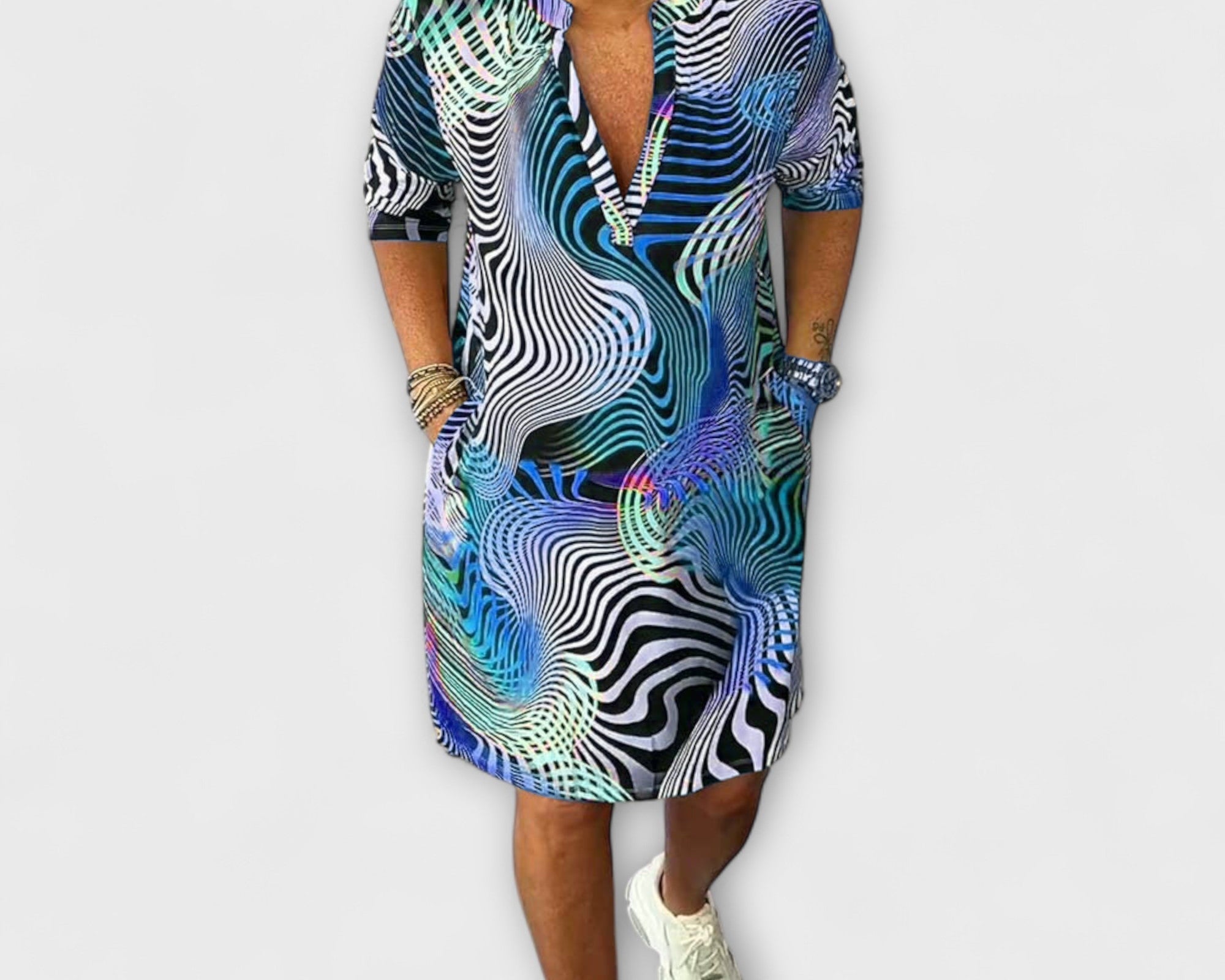 Liora - Colorful V-neck dress