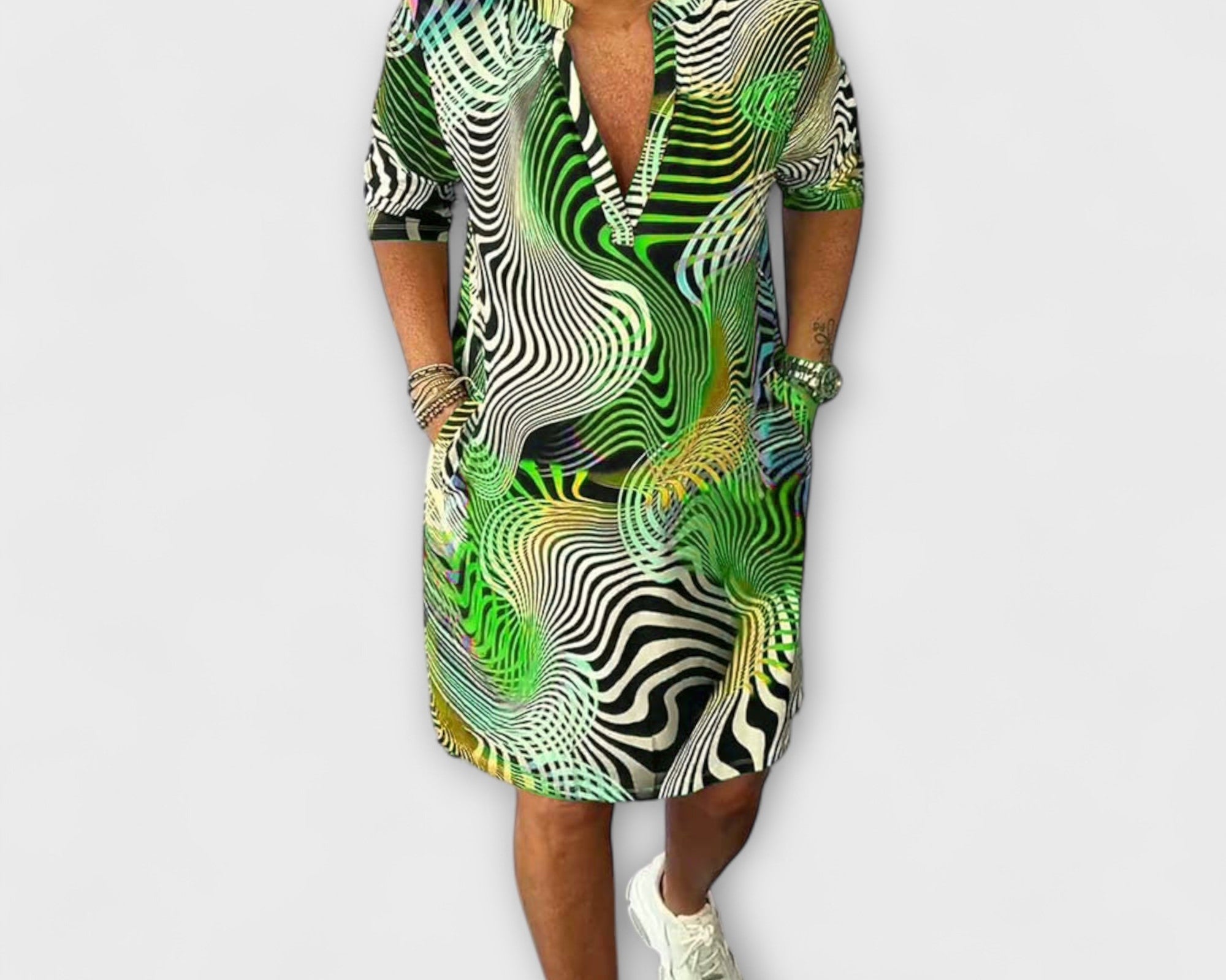 Liora - Colorful V-neck dress