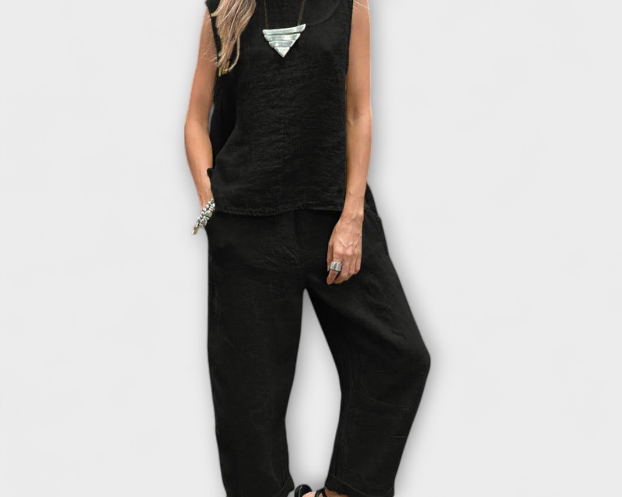 Jennifer - Uvolněný bavlněno-lněný outfit