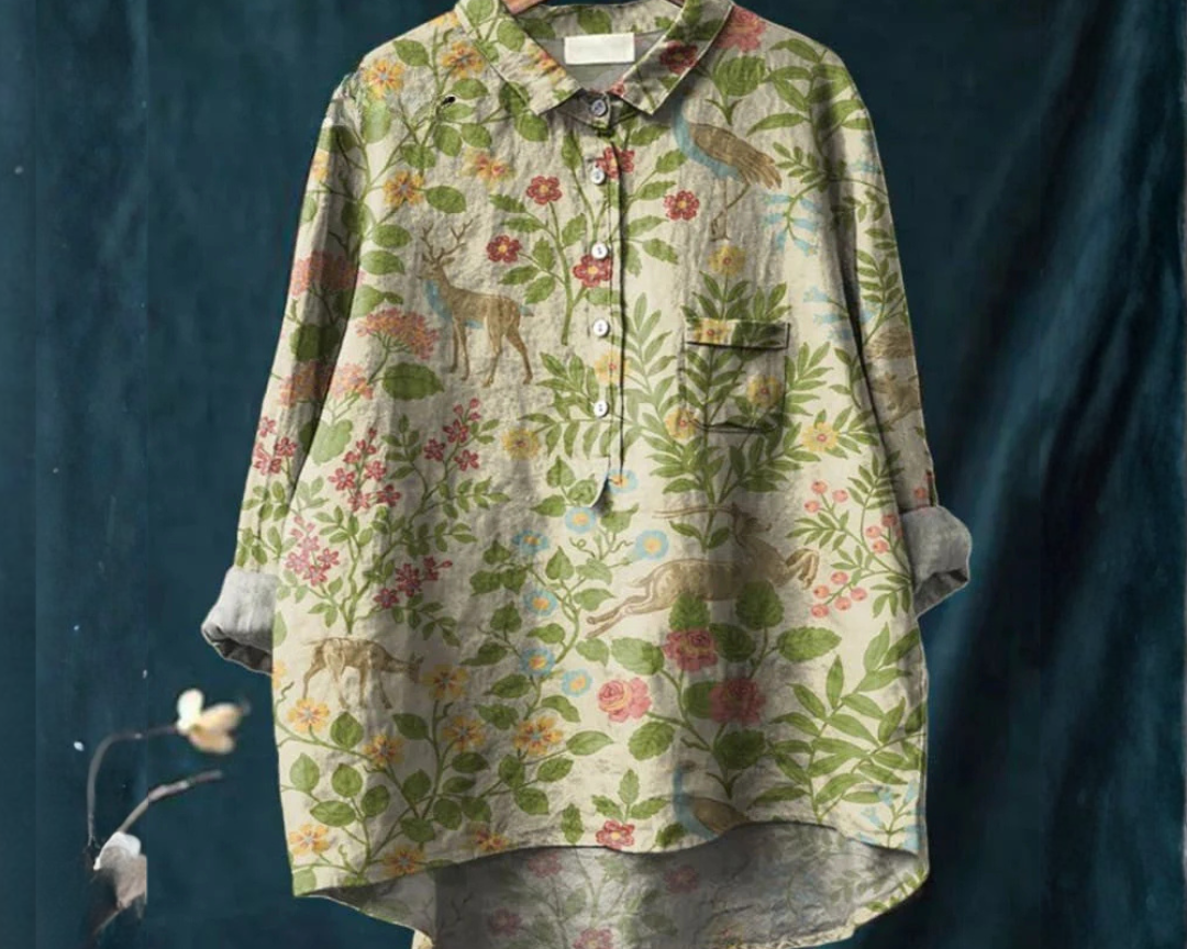 Věra - Linen shirt with print