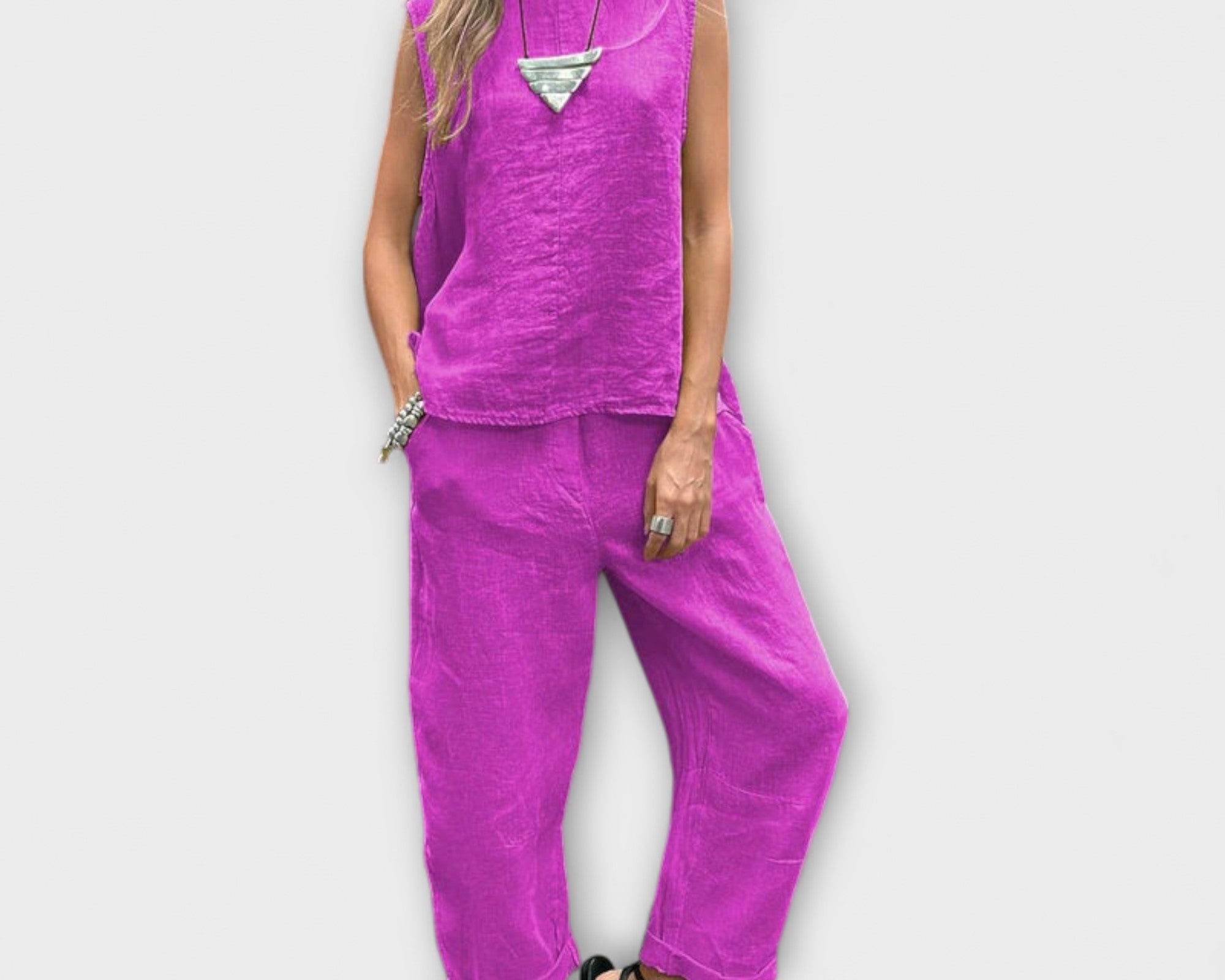 Jennifer - Uvolněný bavlněno-lněný outfit