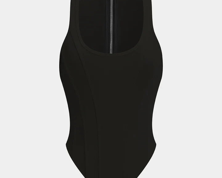 Tank top s zipem a korzetovým pasem