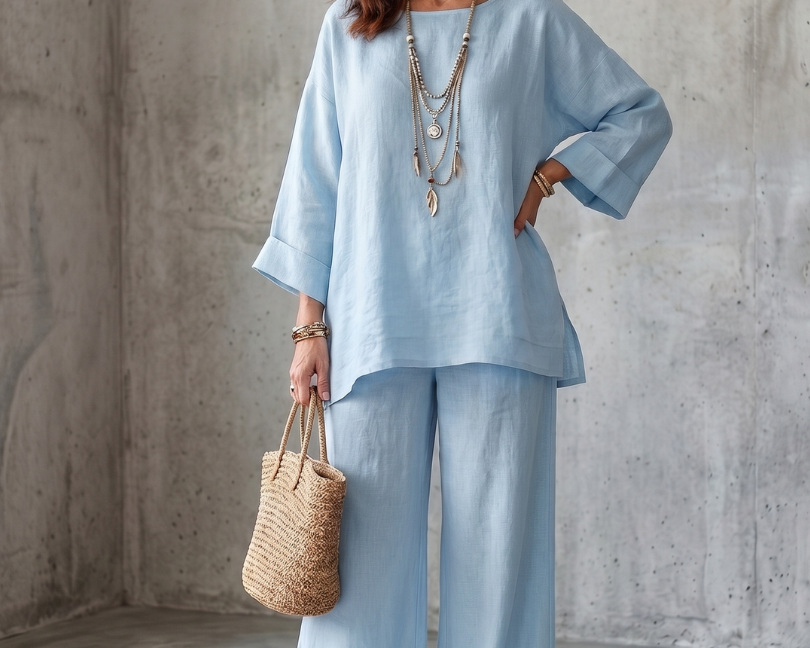 Pavla | Oversize komplet s tunikou a širokými kalhotami