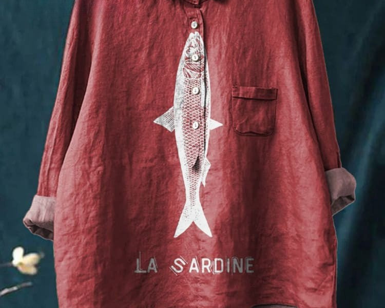 Ludmila - Linen shirt with print