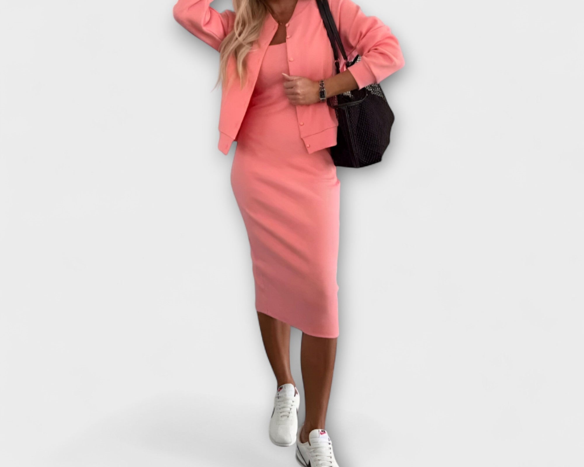 Manon - Pohodlné Midi Šaty & Cardigan