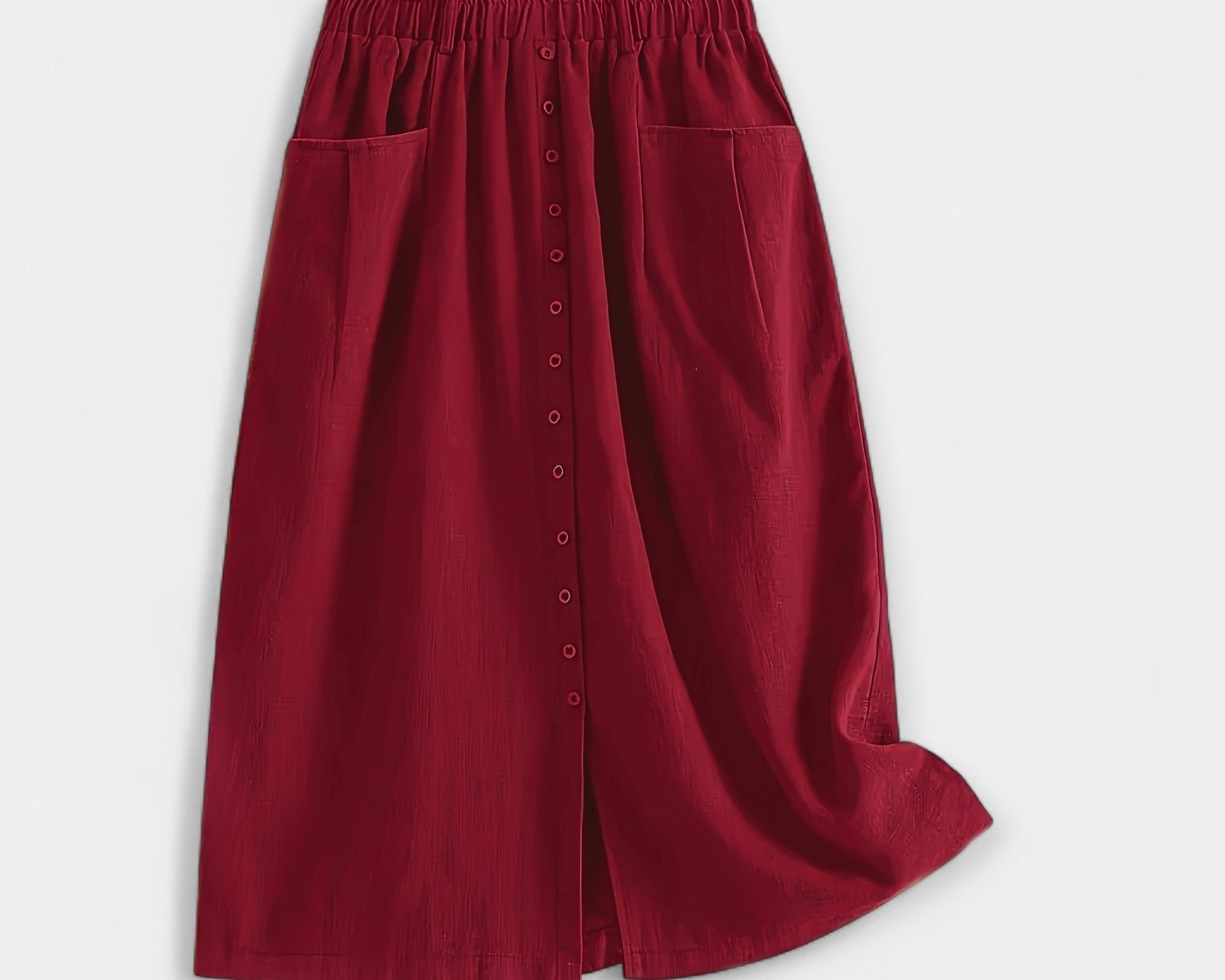 Magdaléna Elegantní Midi Vintage Sukně Předníkapsami