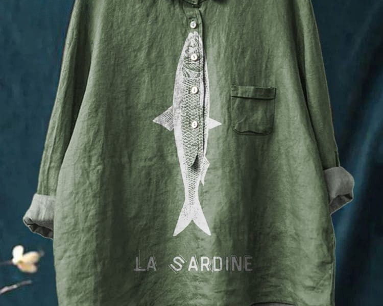 Ludmila - Linen shirt with print