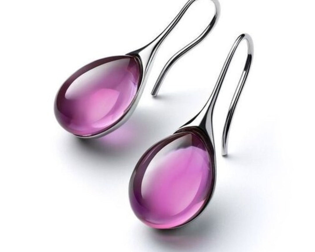 Elegant drop earrings with crystals