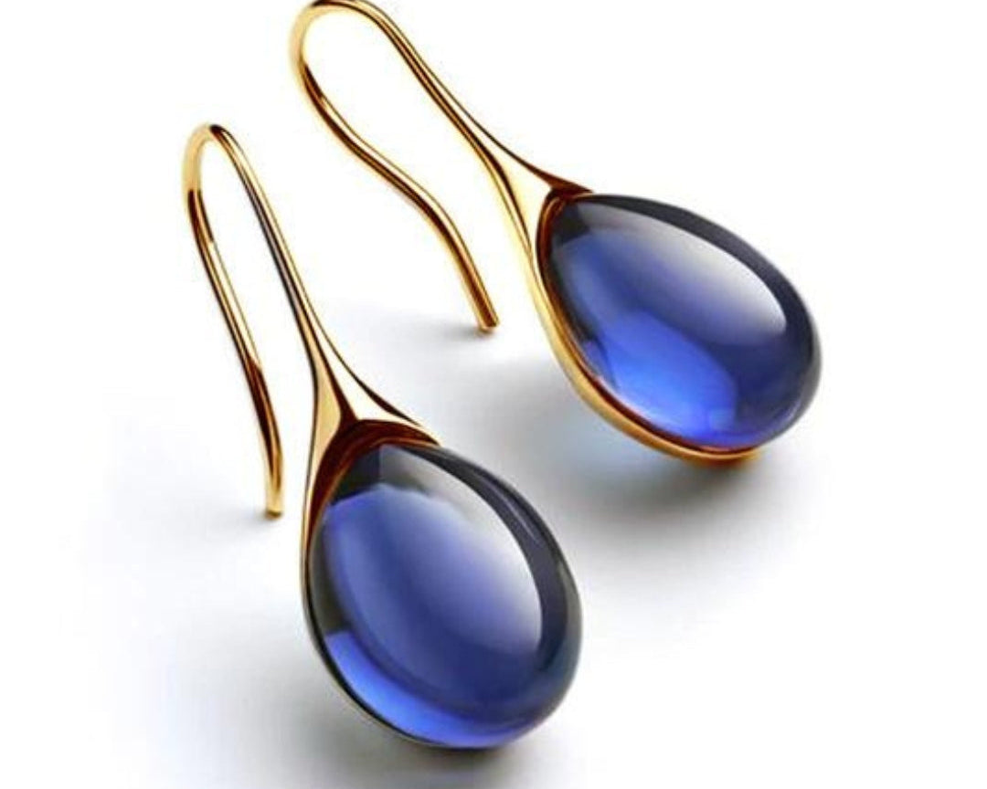 Elegant drop earrings with crystals