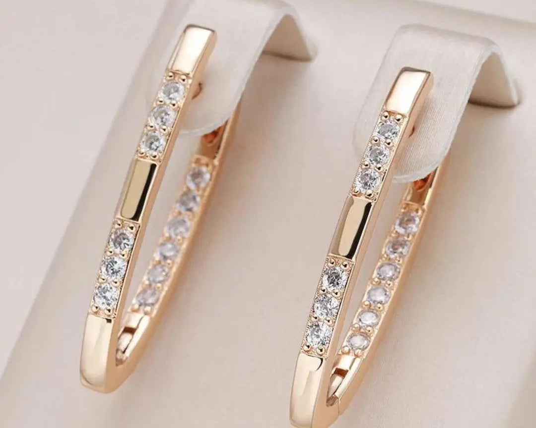 Elegant earrings with zircon stones