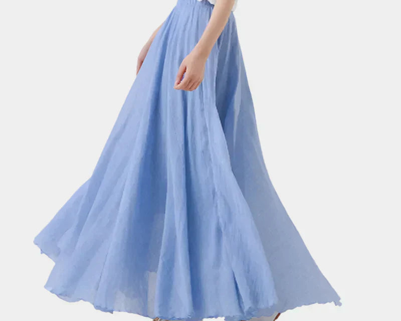 Kristýna Elegantní Vysokopásová Dlouhá Sukně Vzdušná