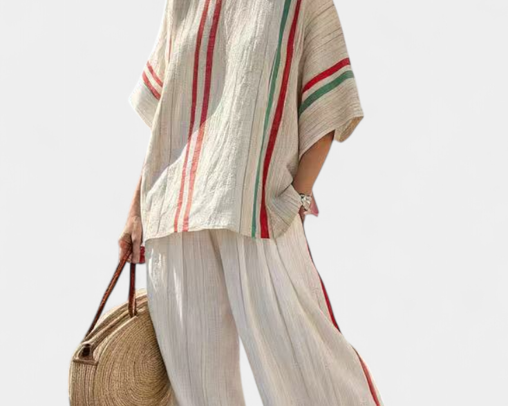 Mia – boho tištěná blůza a pohodlné široké kalhoty
