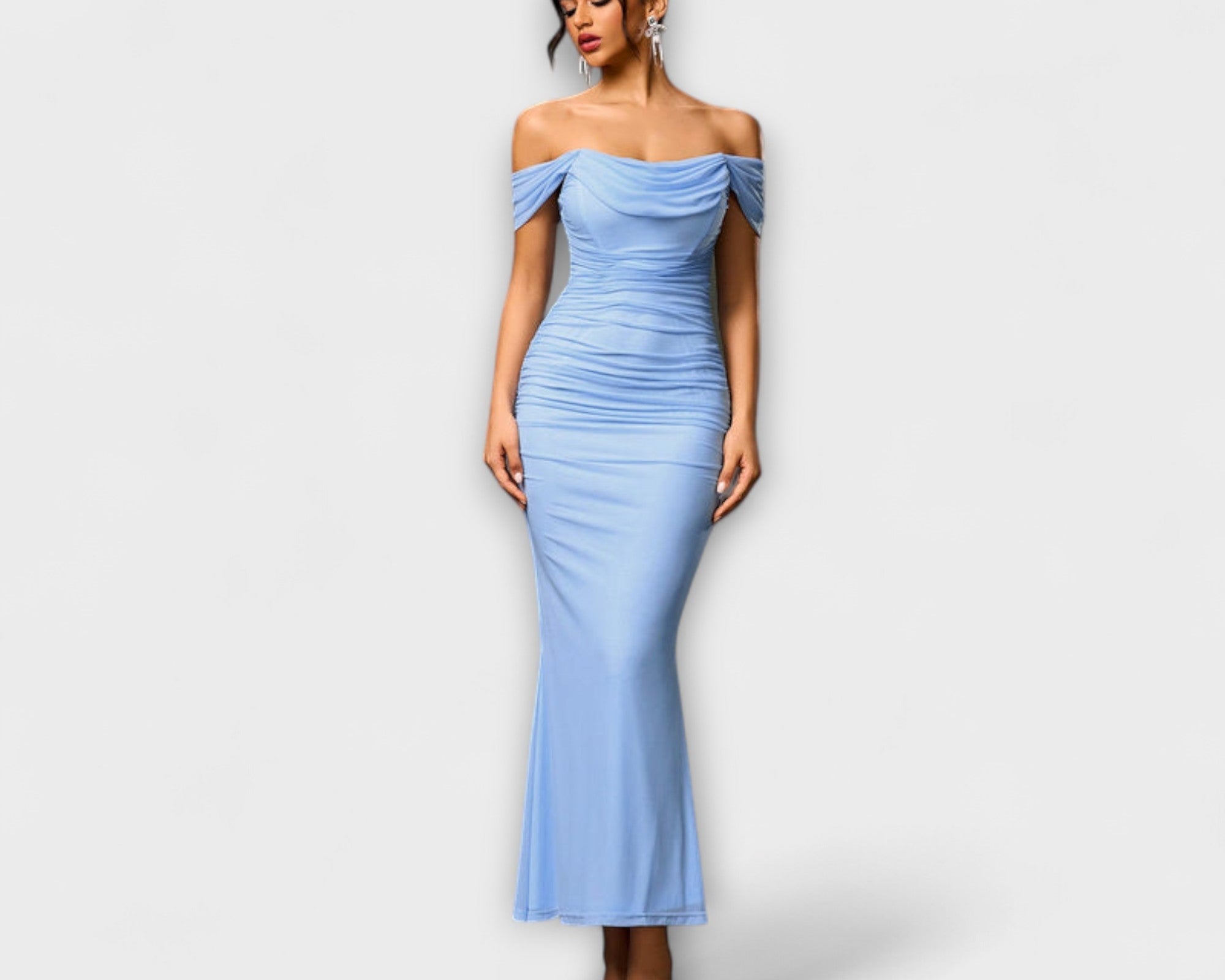 Ione - Off-Shoulder Ruched Bodycon Dress