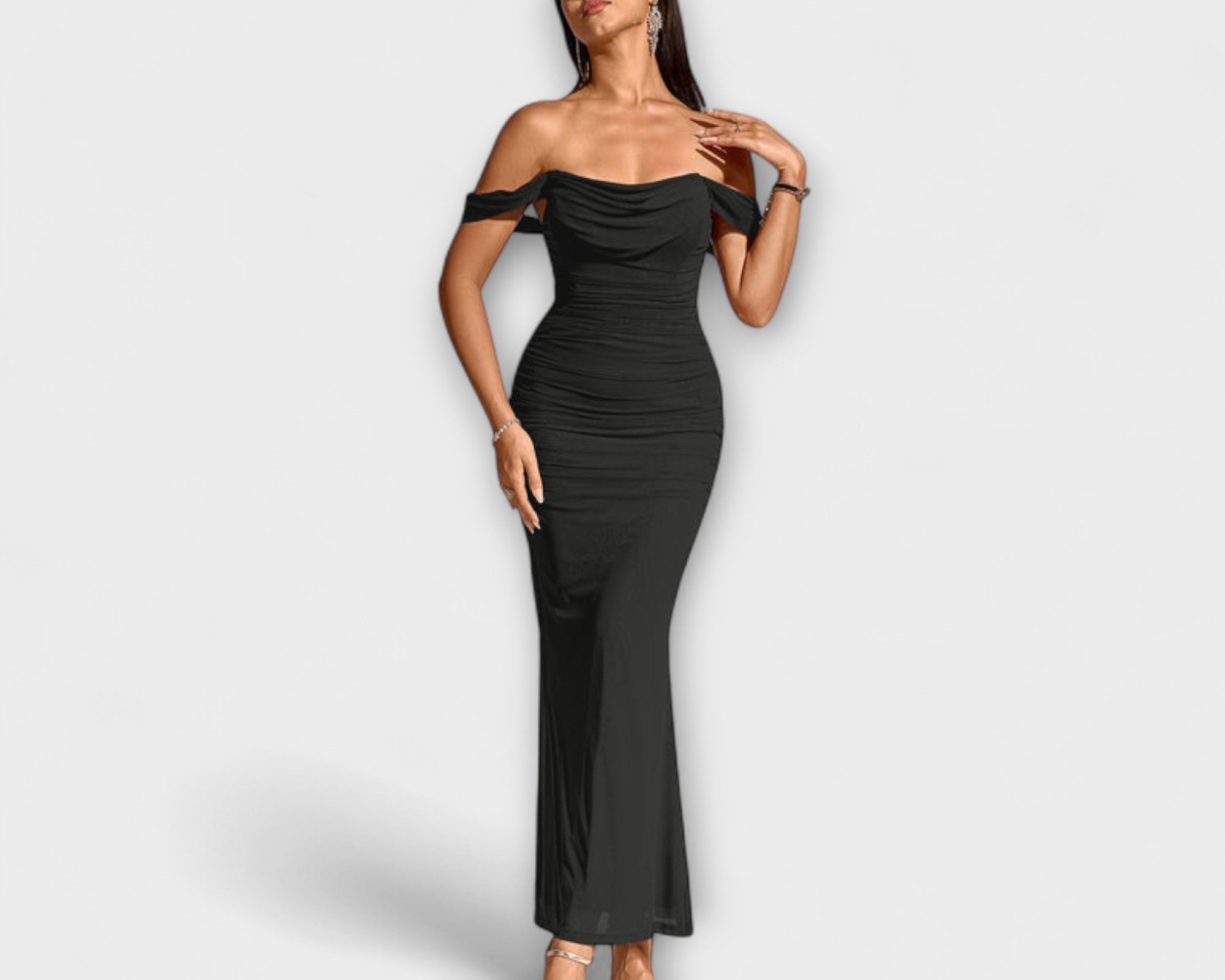 Ione - Off-Shoulder Ruched Bodycon Dress