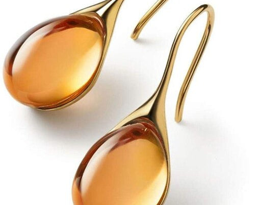 Elegant drop earrings with crystals