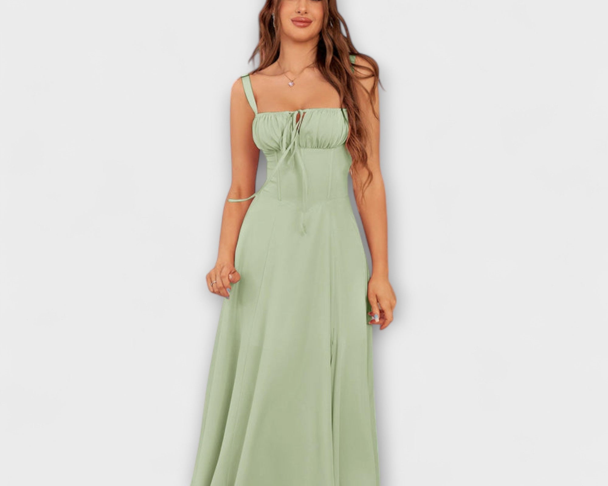 Naděje - Pink Top Dress with Slit Detail