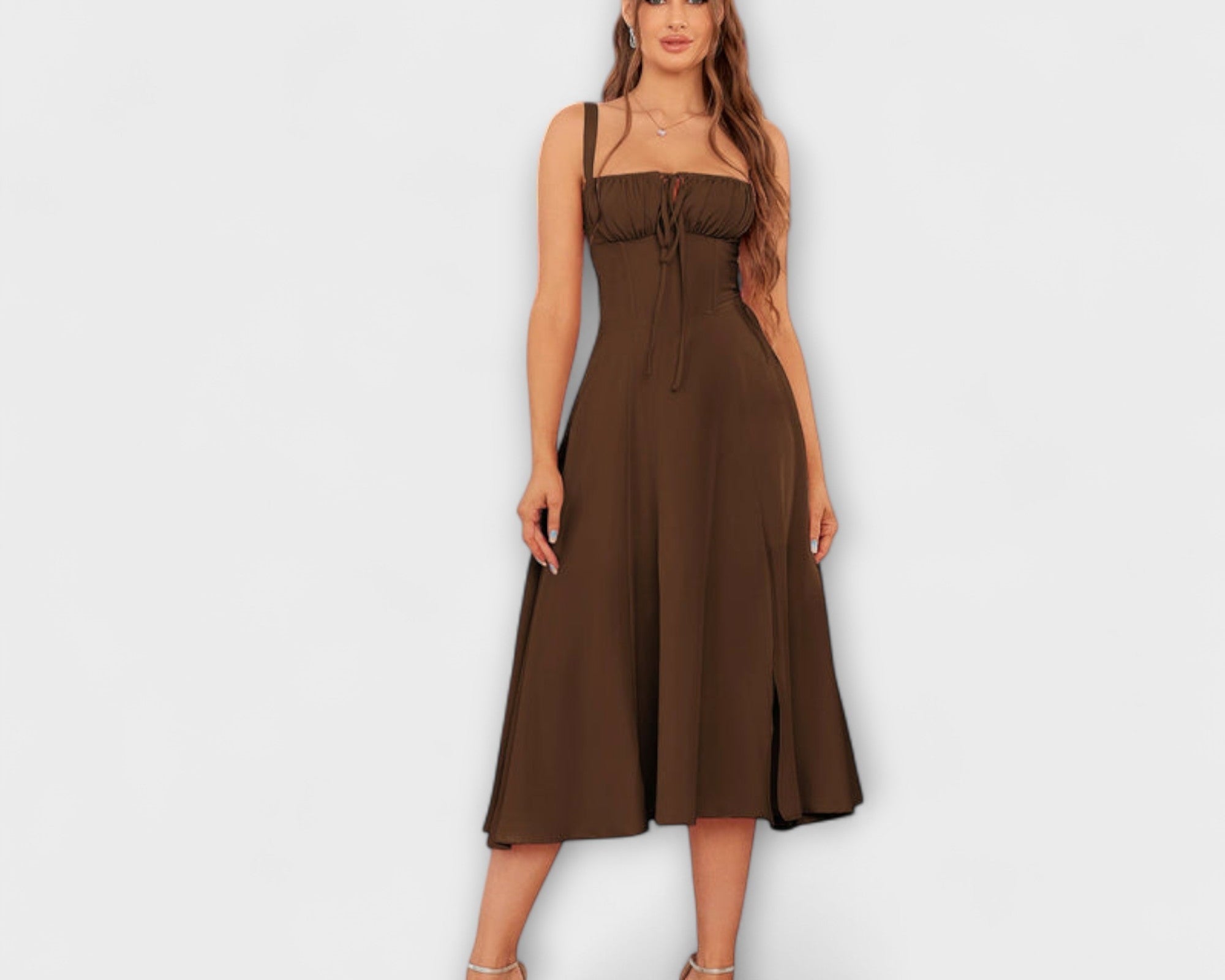 Naděje - Pink Top Dress with Slit Detail