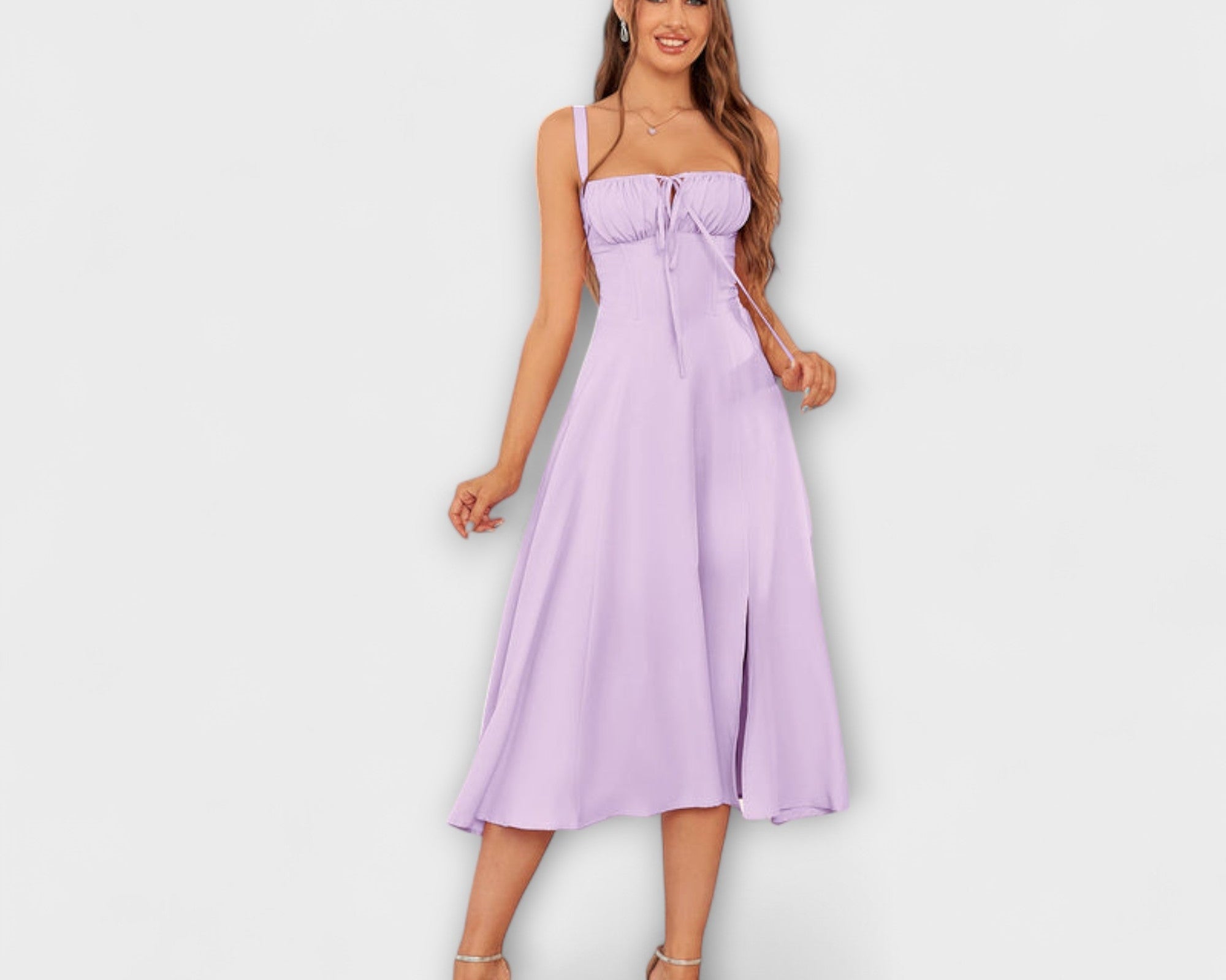Naděje - Pink Top Dress with Slit Detail
