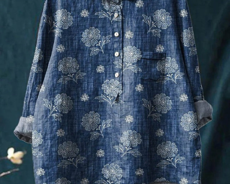 Lucie – Linen shirt with print