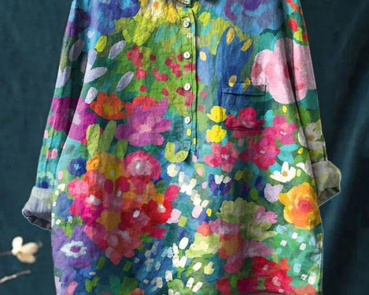 Lucie – Linen shirt with print