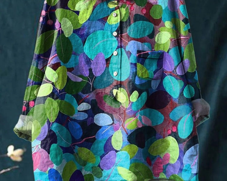 Natálie – Linen shirt with print