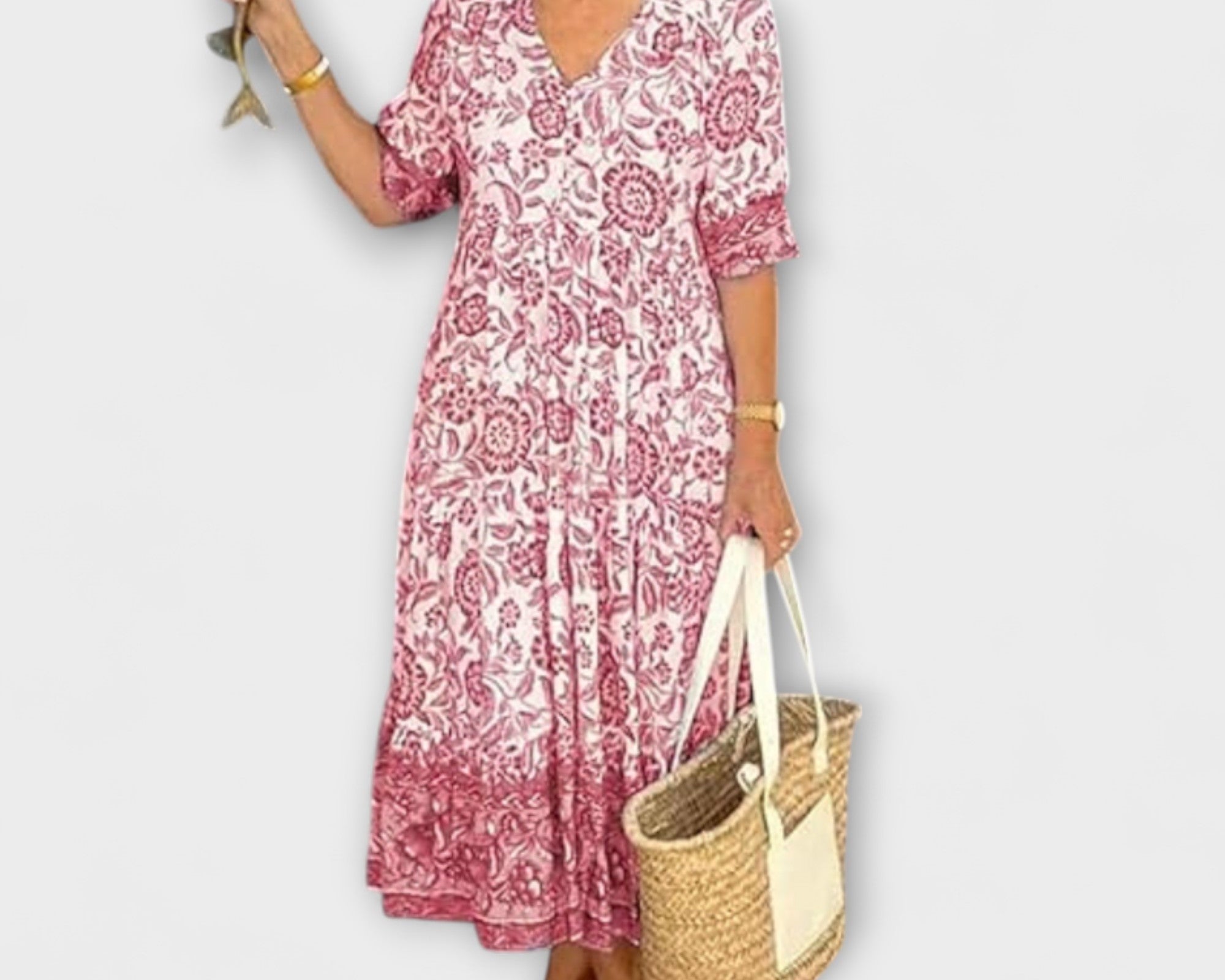 Caitlin - Elegant floral dress with an airy design