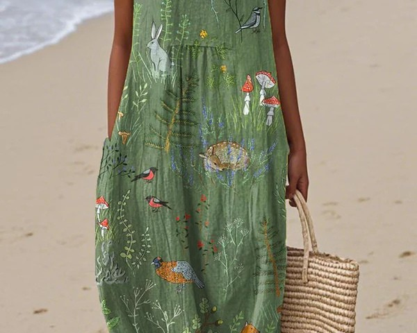 Lila - Alltags-Midi-Kleid