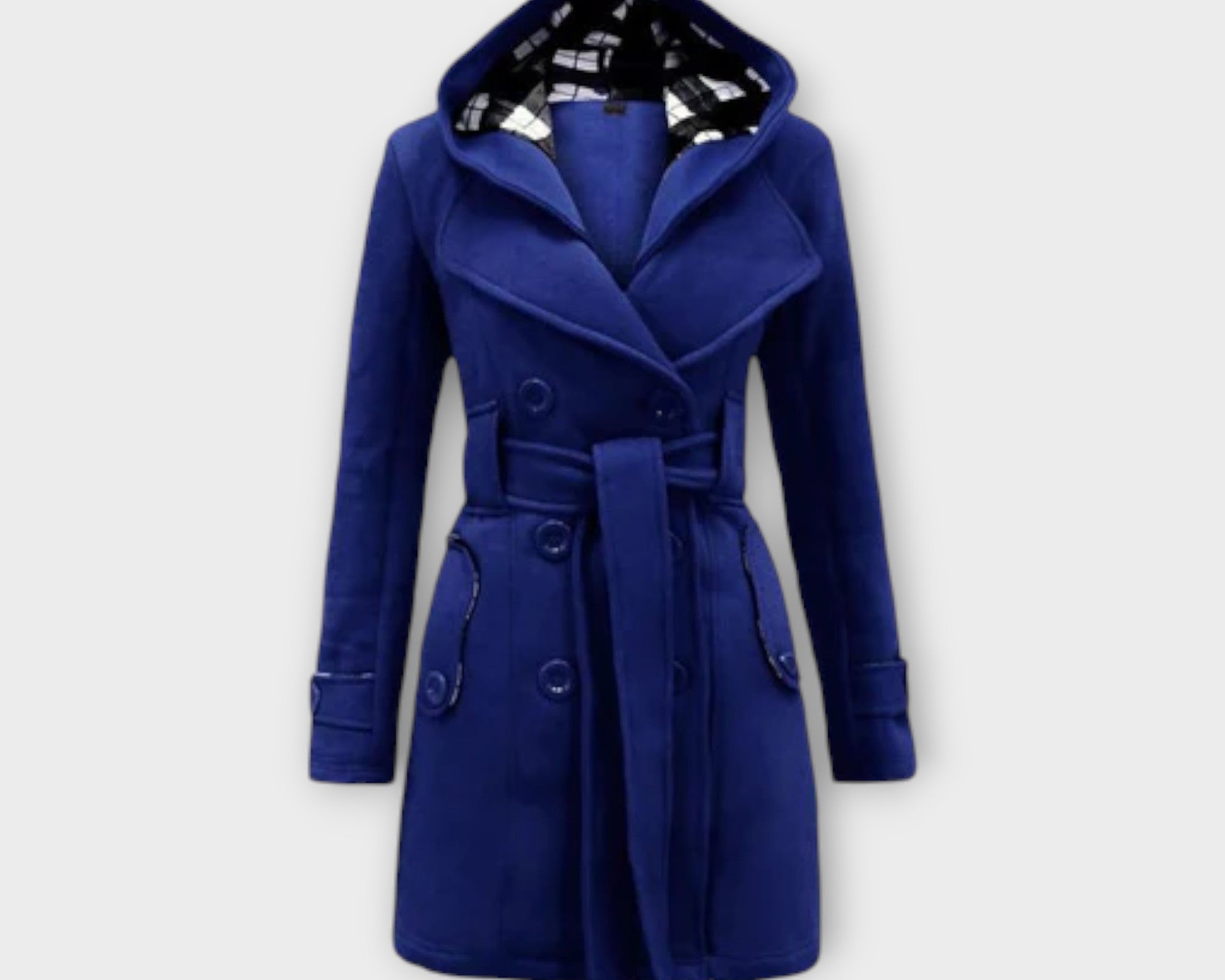 Evelyn | Elegant Coat with Hood and Belt