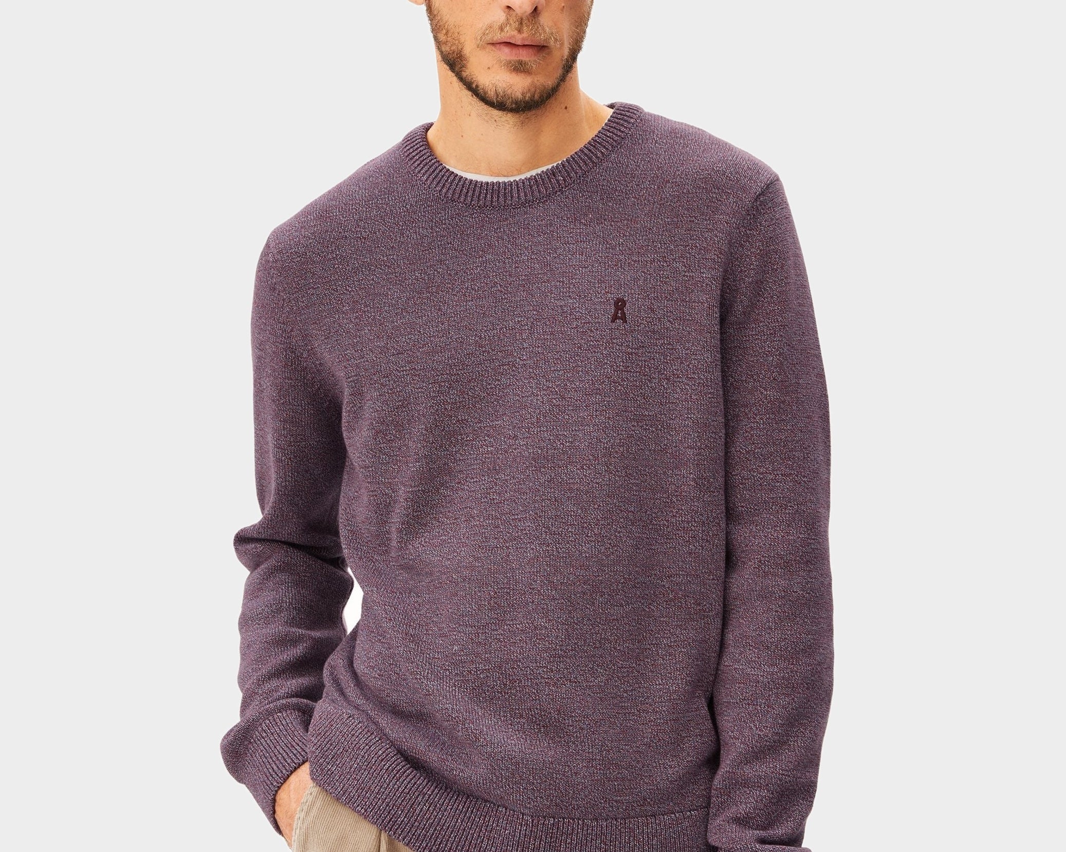 ALVAARIO STRICKPULLOVER | velvet red-moonlit lilac-dusty moon