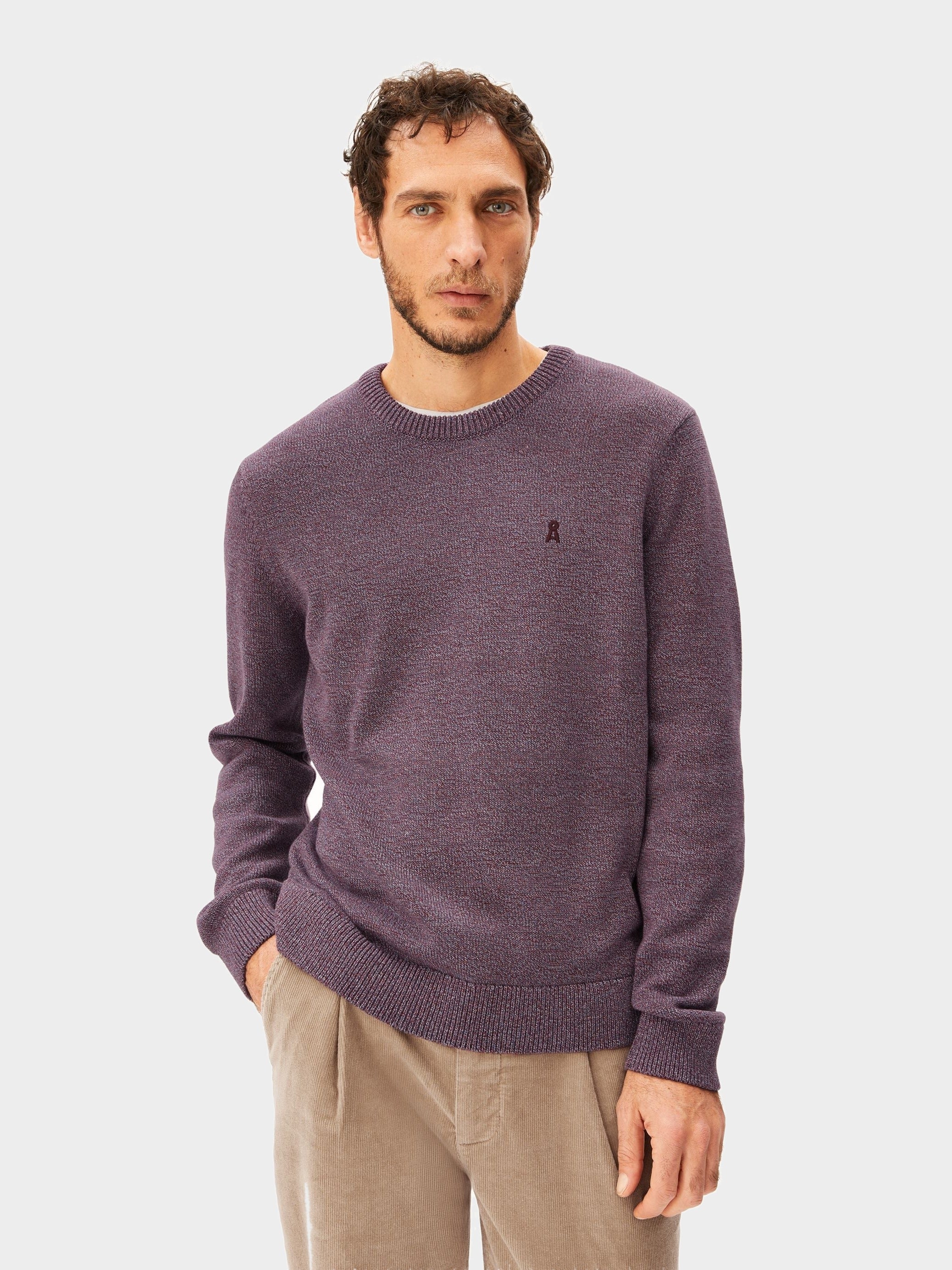 ALVAARIO STRICKPULLOVER | velvet red-moonlit lilac-dusty moon