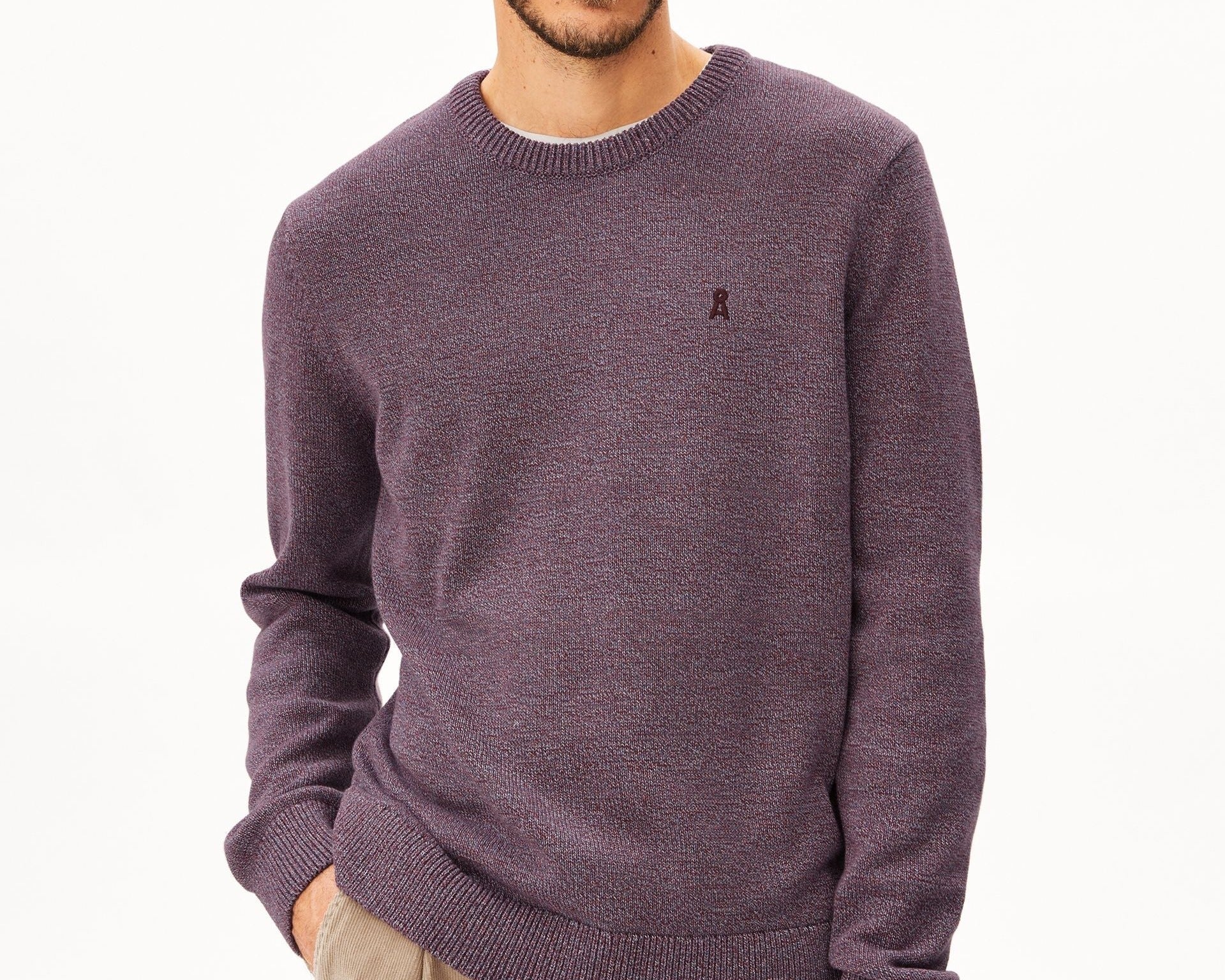 ALVAARIO STRICKPULLOVER | velvet red-moonlit lilac-dusty moon