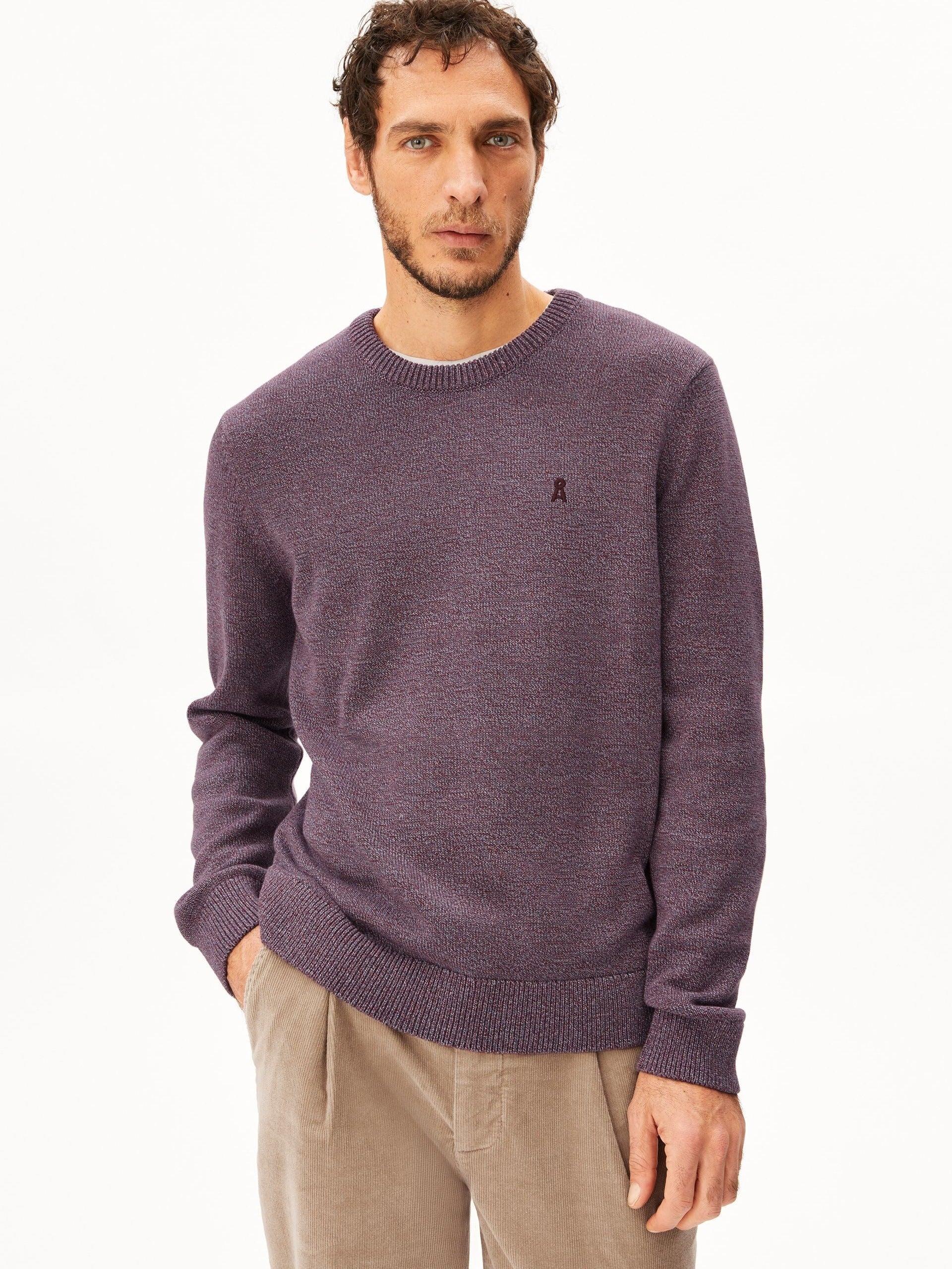 ALVAARIO STRICKPULLOVER | velvet red-moonlit lilac-dusty moon