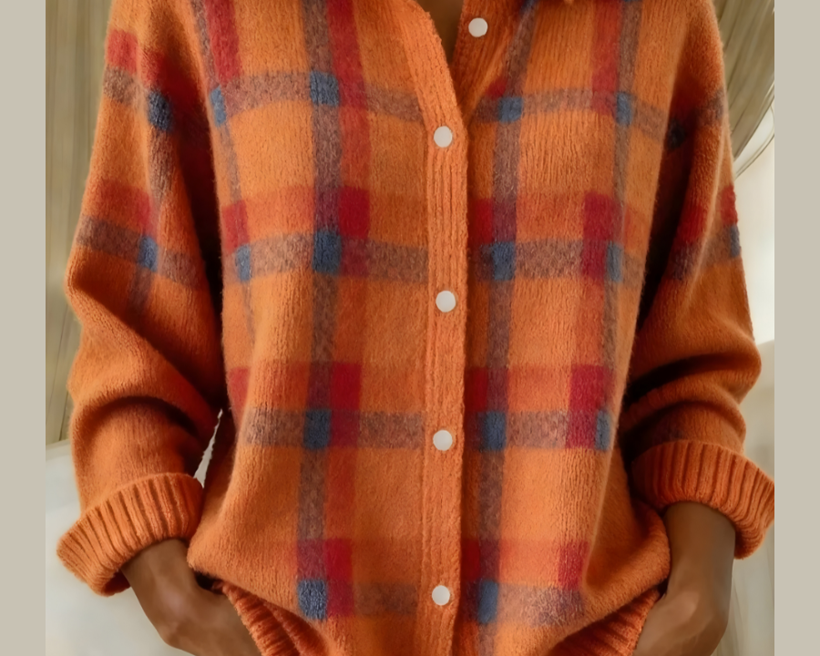 Anna™ | Jemně pletený cardigan s kostkovaným vzorem