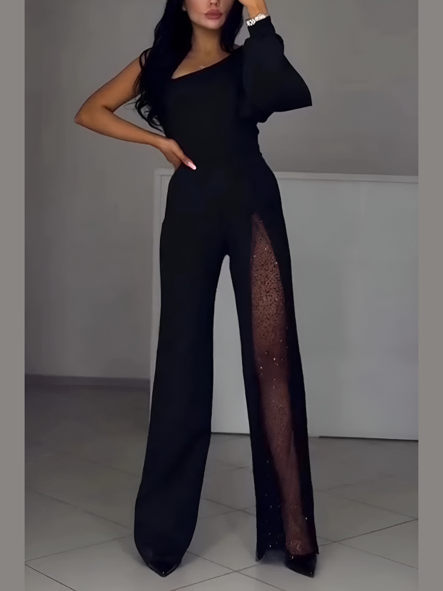 Artemis | Elegantní jednoramenný kombinéza s třpytivými detaily