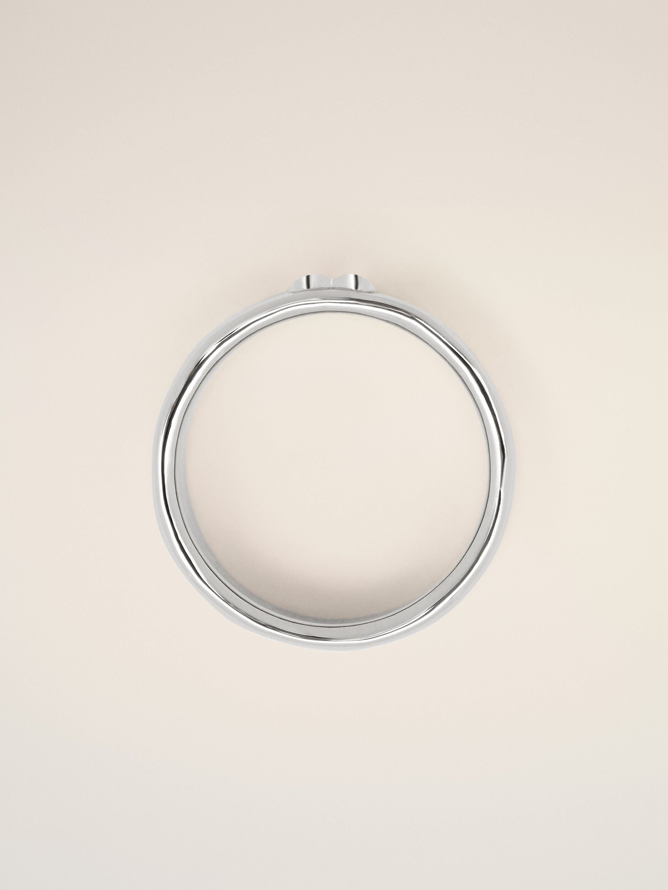 Bague argentée en laiton Ami de Coeur martelé