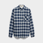 BAUMWOLL-KARO LANGARMHEMD | tinted navy