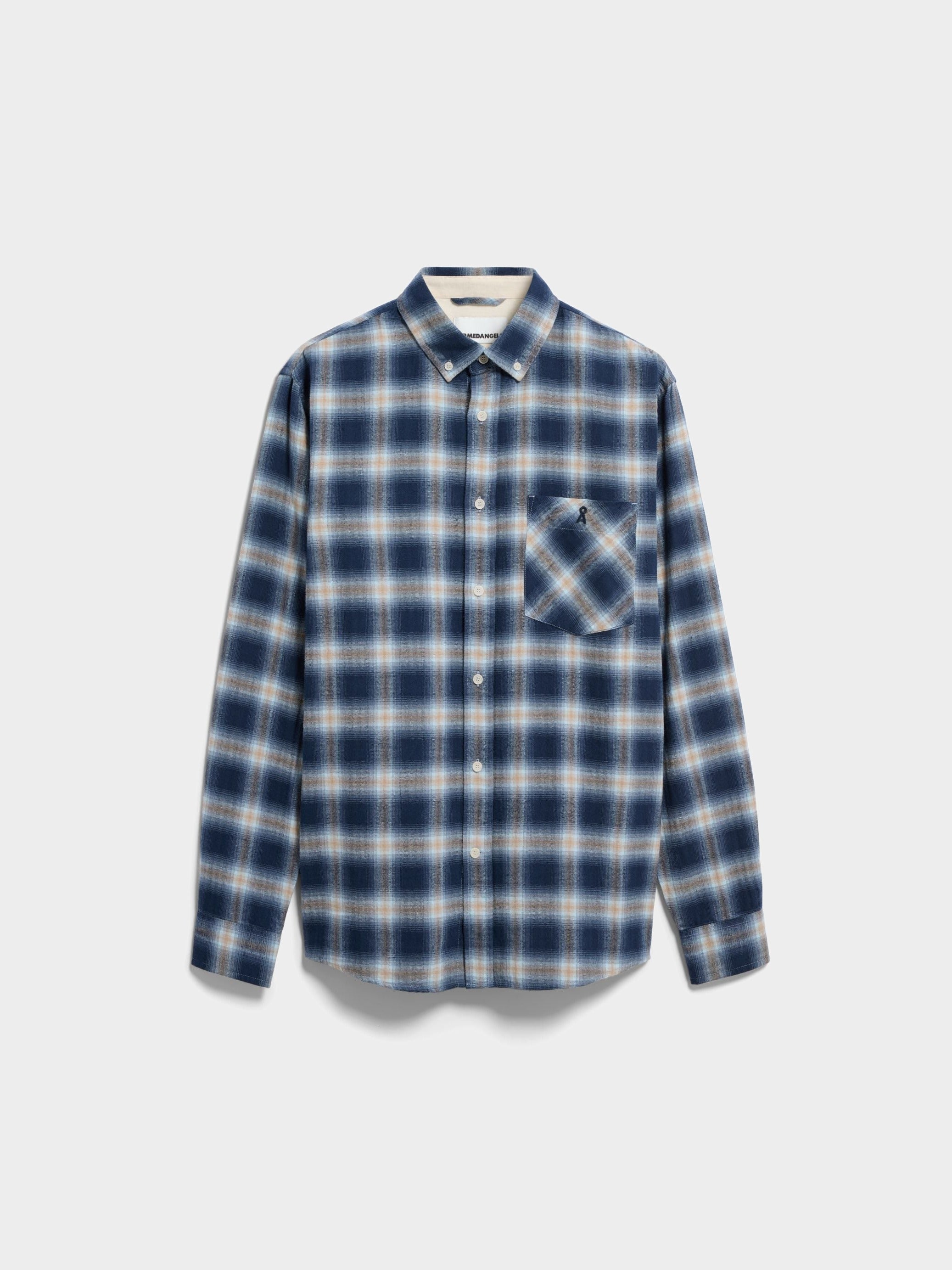 BAUMWOLL-KARO LANGARMHEMD | tinted navy