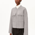 BAUMWOLL-WOLL BOMBERJACKE | dark honey melange