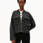 BAUMWOLL-WOLL BOMBERJACKE | steel melange