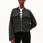 BAUMWOLL-WOLL BOMBERJACKE | steel melange