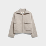 BAUMWOLL-WOLL STRICKJACKE | dark honey melange
