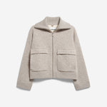 BAUMWOLL-WOLL STRICKJACKE | dark honey melange