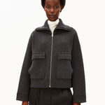 BAUMWOLL-WOLL STRICKJACKE | steel melange