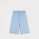 Bermuda bleu large élastiqué en coton