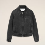 Blouson Noir Zippé Ami De Coeur Ton Sur Ton en Coton
